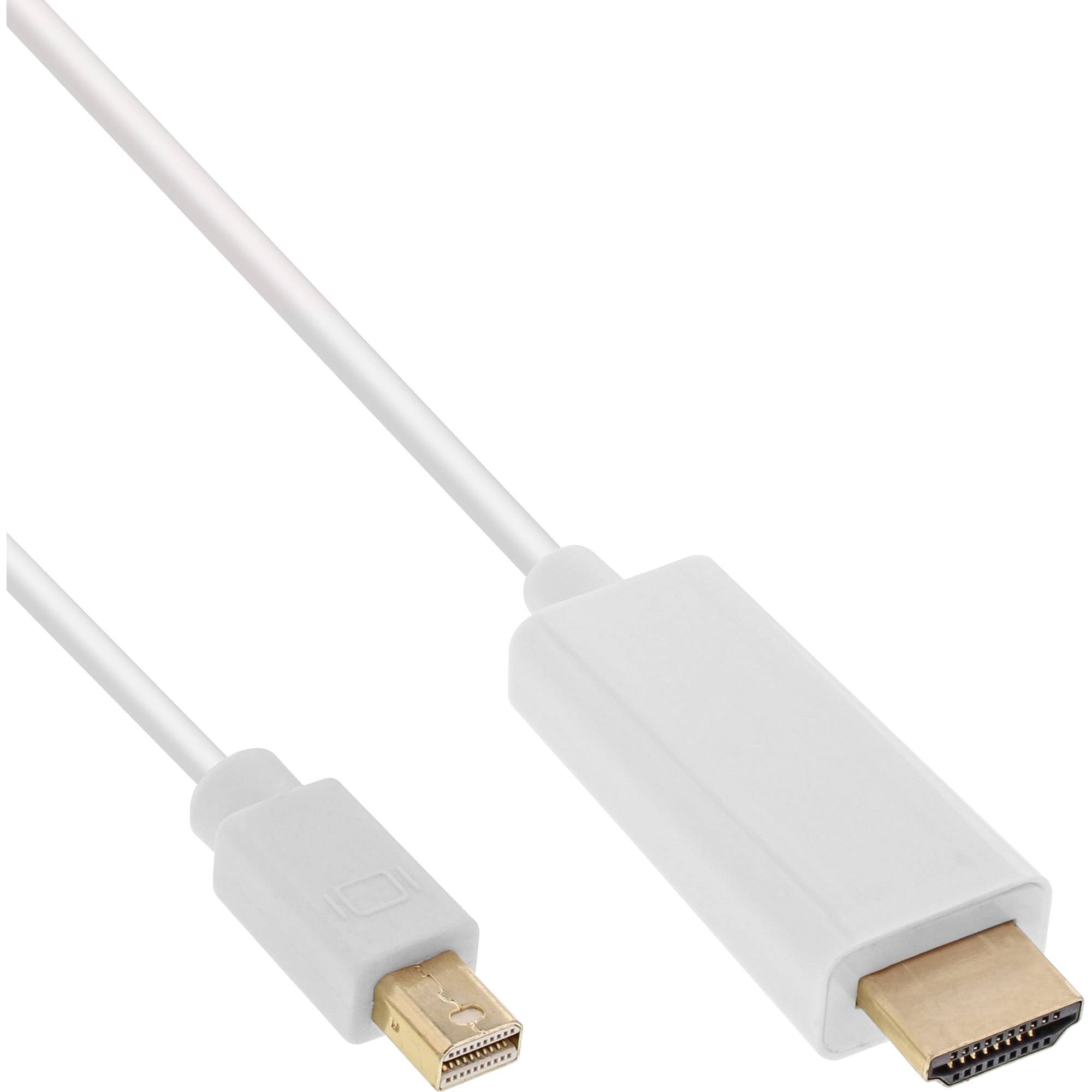 InLine® Mini DisplayPort zu HDMI Konverter Kabel, weiß, 2m, 4K2K, mit Audio-0