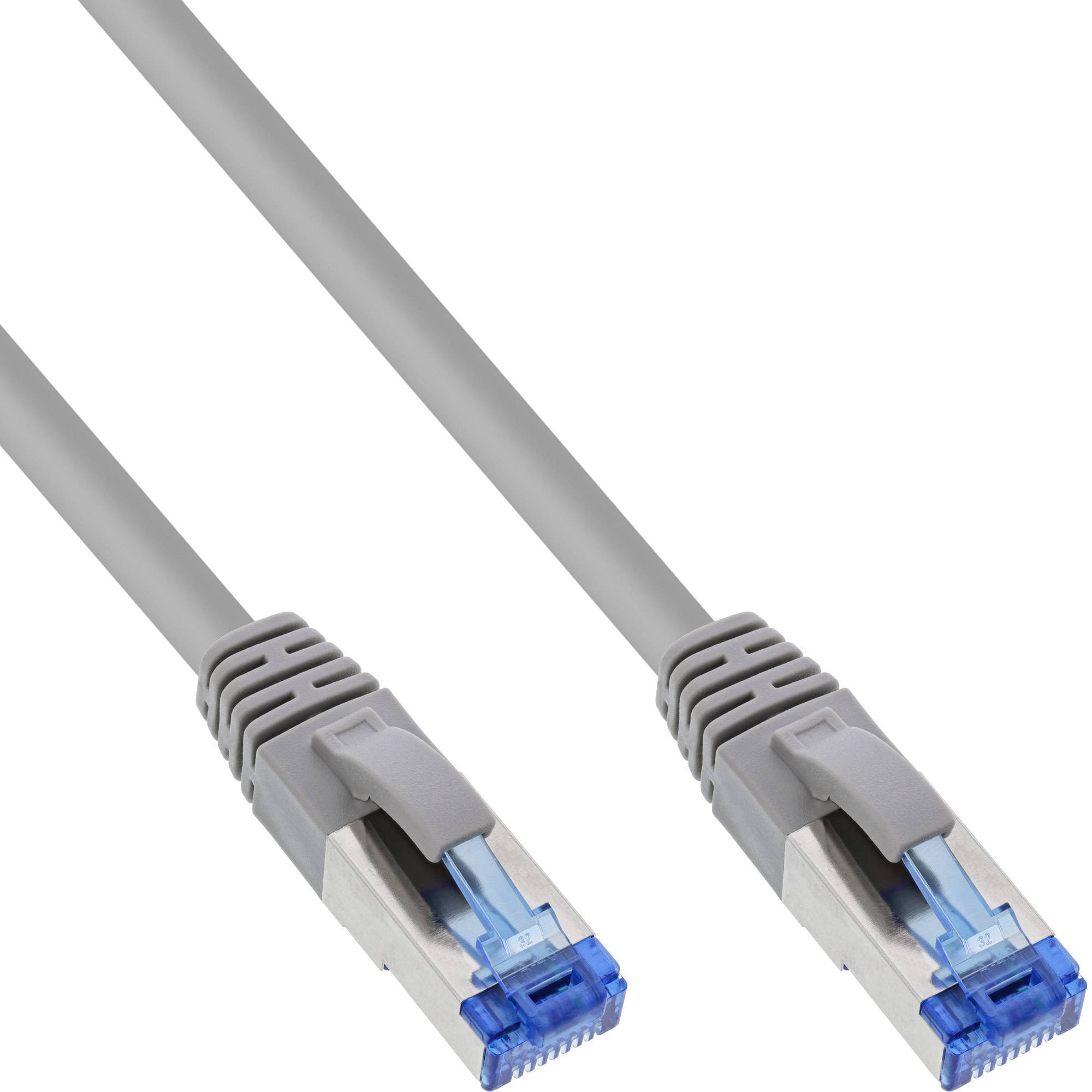 InLine® Patchkabel, S/FTP (PiMf), Cat.6A, halogenfrei, grau, 1m-0