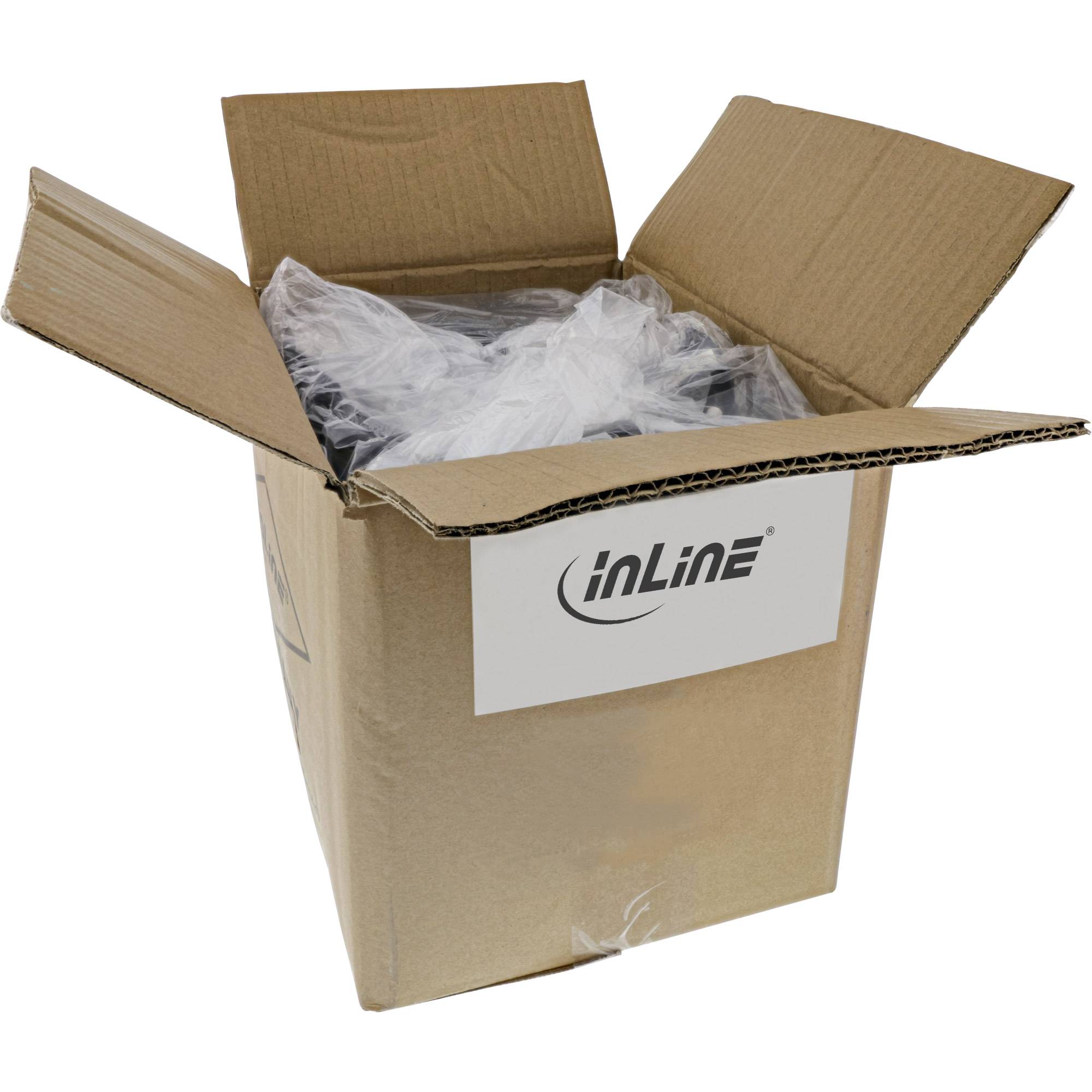 30er Bulk-Pack InLine® Netz Adapter Kabel, Kaltger. C14 auf Schutzkont. BU-1