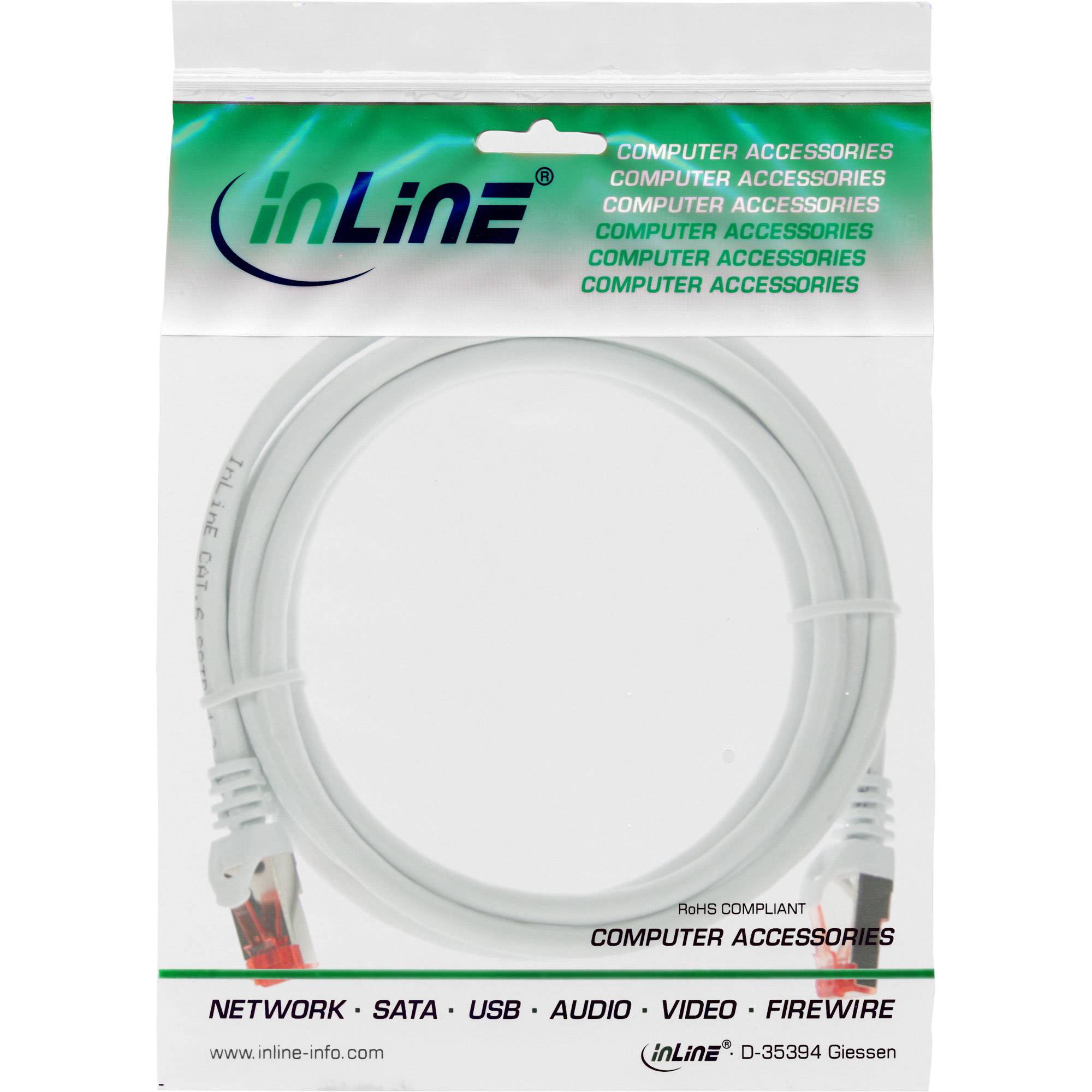 InLine® Patchkabel, S/FTP (PiMf), Cat.6, halogenfrei, Kupfer, weiß, 2m-1
