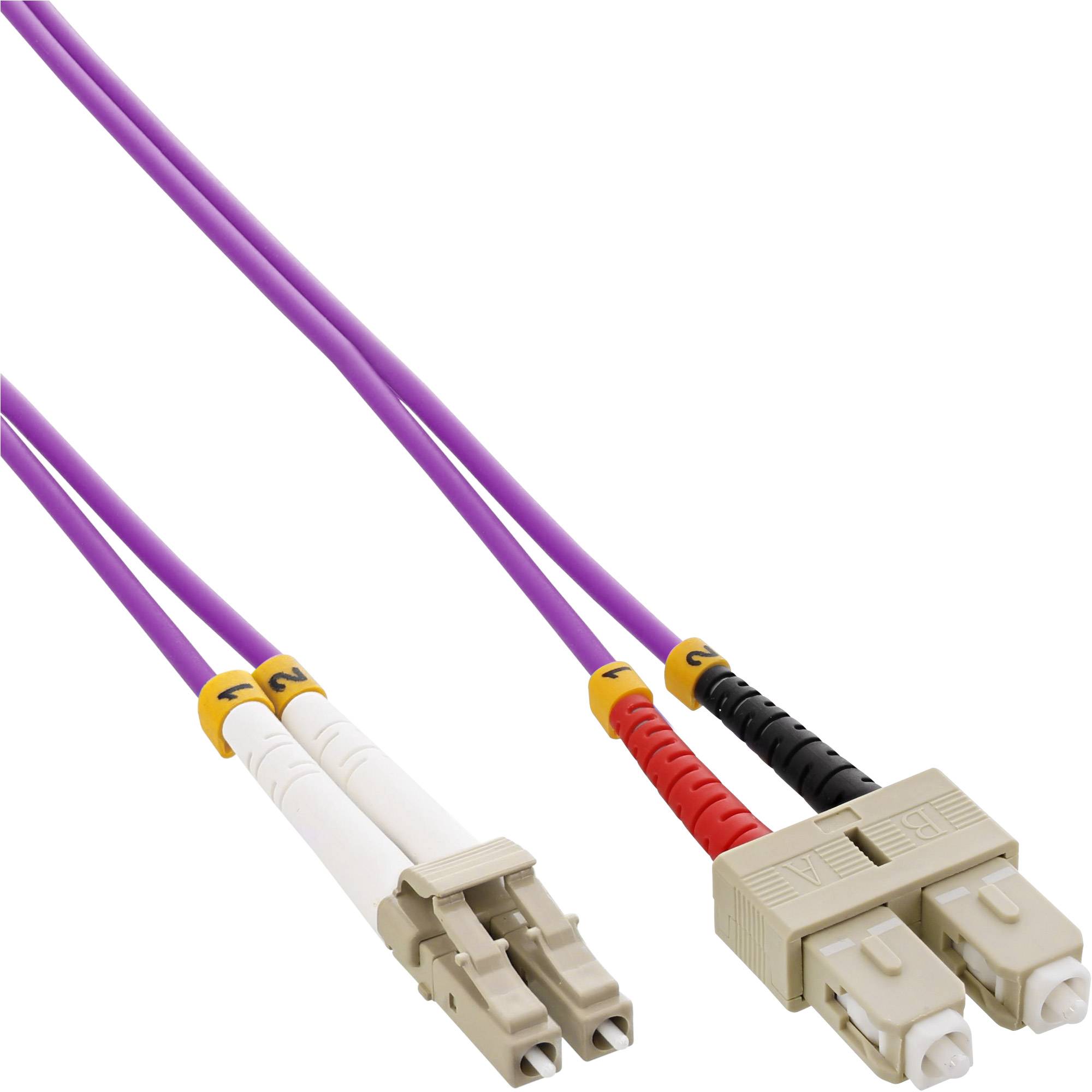 InLine® LWL Duplex Kabel, LC/SC, 50/125µm, OM4, 2m-0