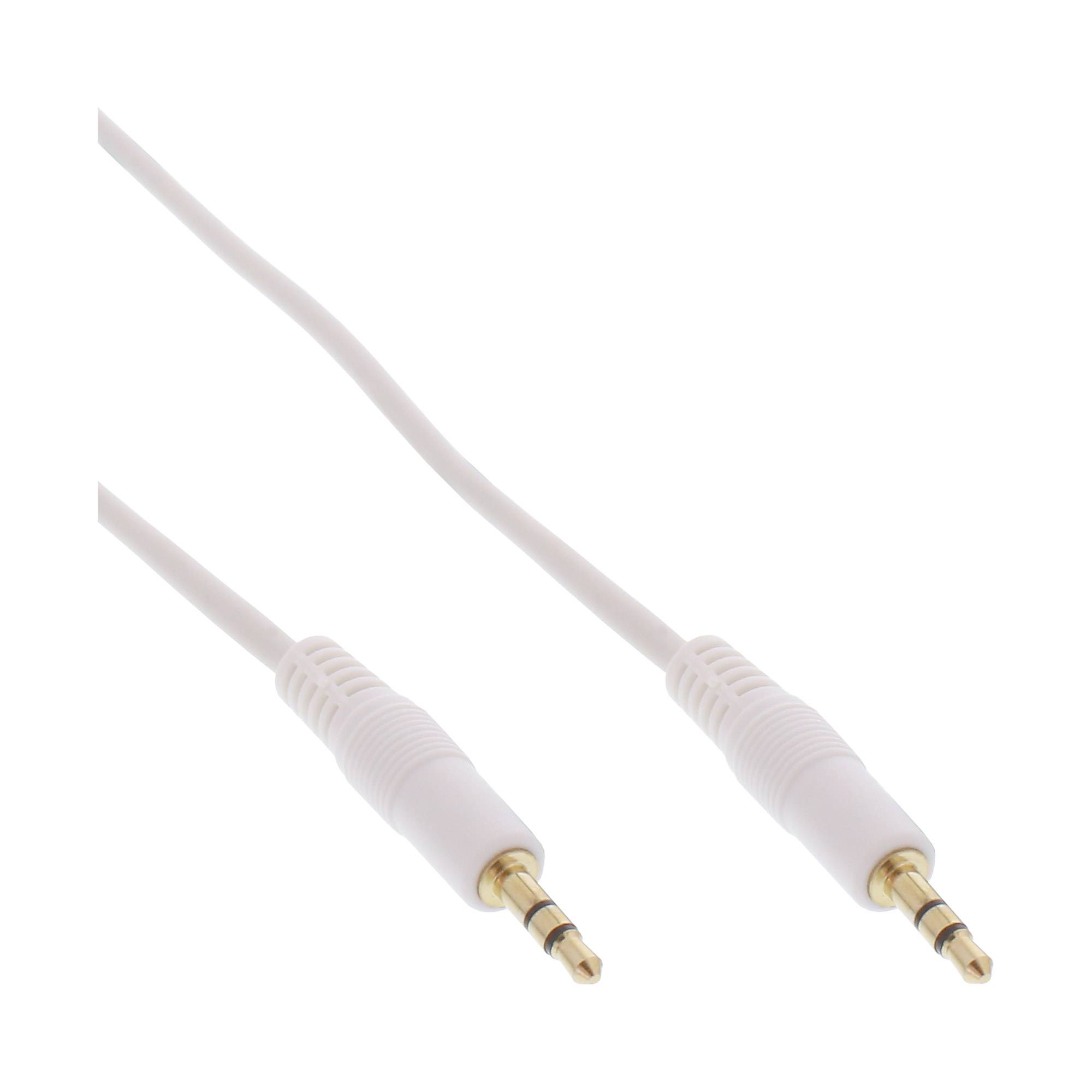 INLINE - Klinke Kabel - 3,5mm Stecker / Stecker - Stereo - weiß / gold - 3m-0