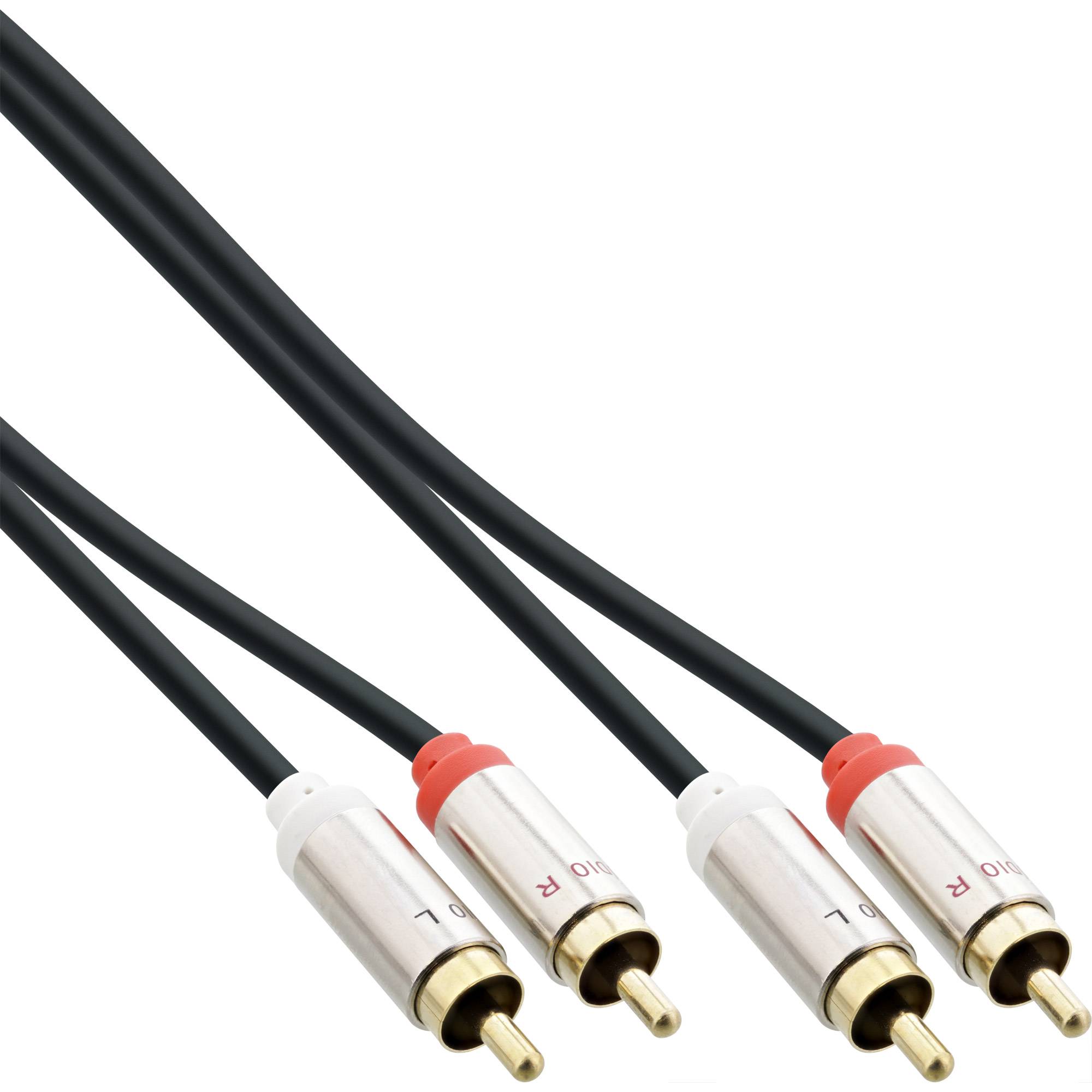 InLine® Slim Audio Kabel 2x Cinch ST/ST, Stereo, 0,5m-0
