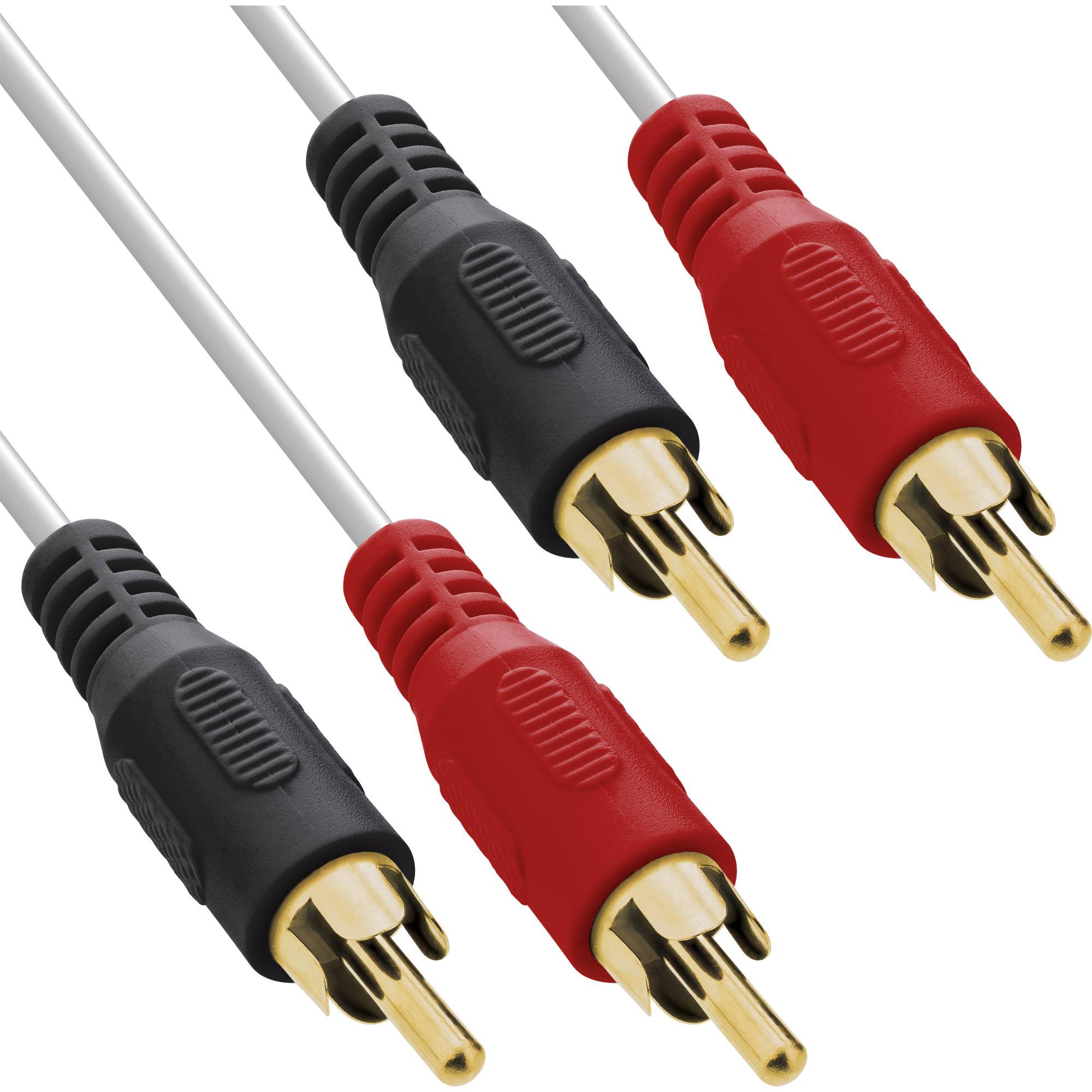 InLine® Cinch Kabel, 2x Cinch, Stecker / Stecker, weiß / gold, 10m-0