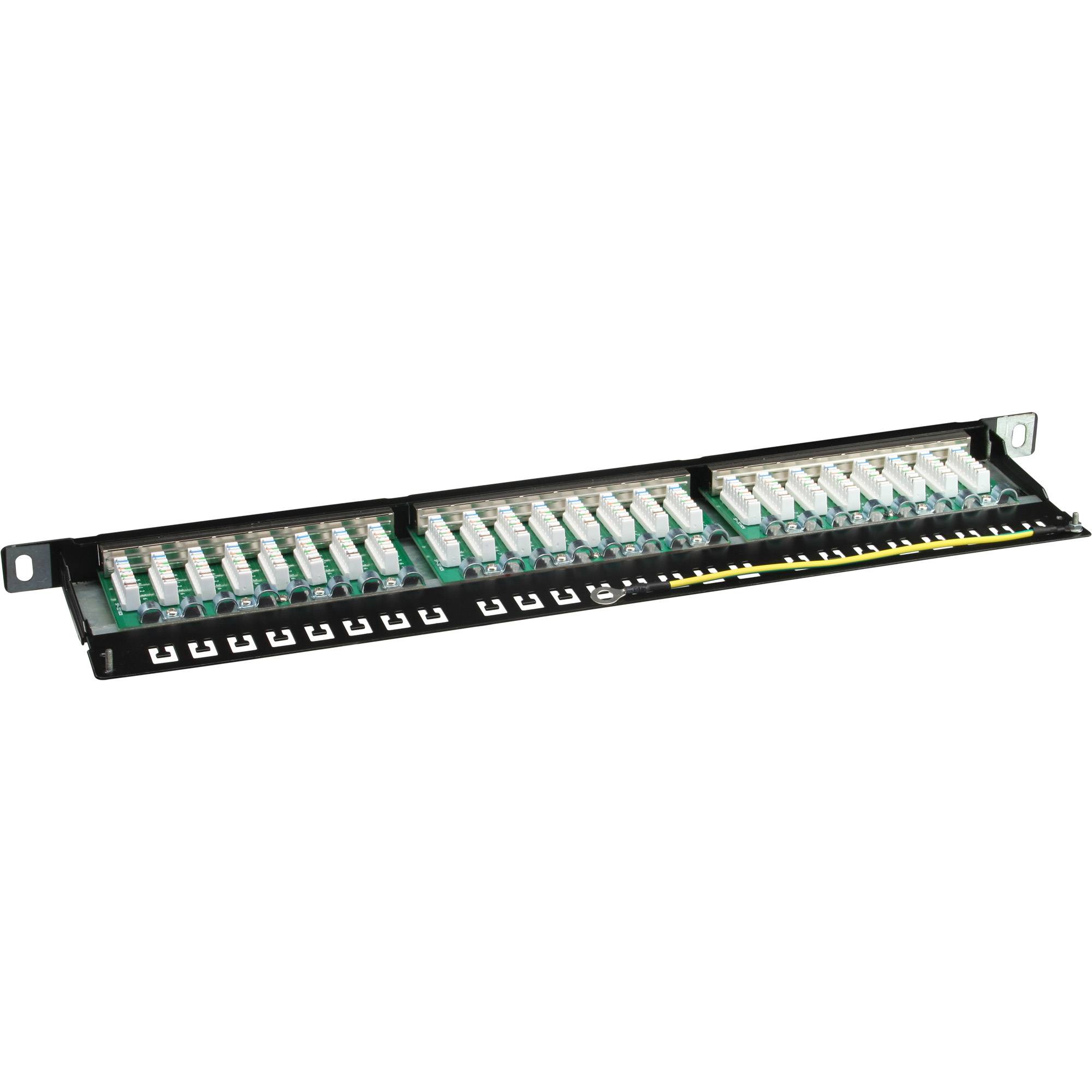 InLine® Patchfeld Cat.6, 24-fach, 48,26cm (19"), 0.5HE, schwarz RAL9005-1