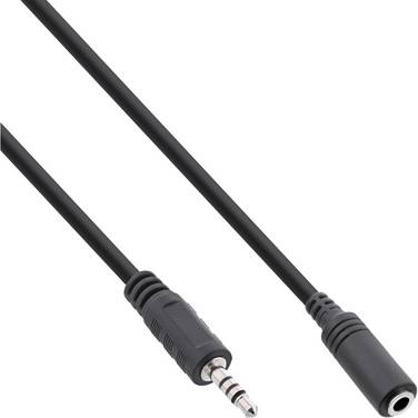 InLine® Klinken Adapterkabel 4pol 2,5mm Stecker -> 4pol 3,5mm Buchse, 1m