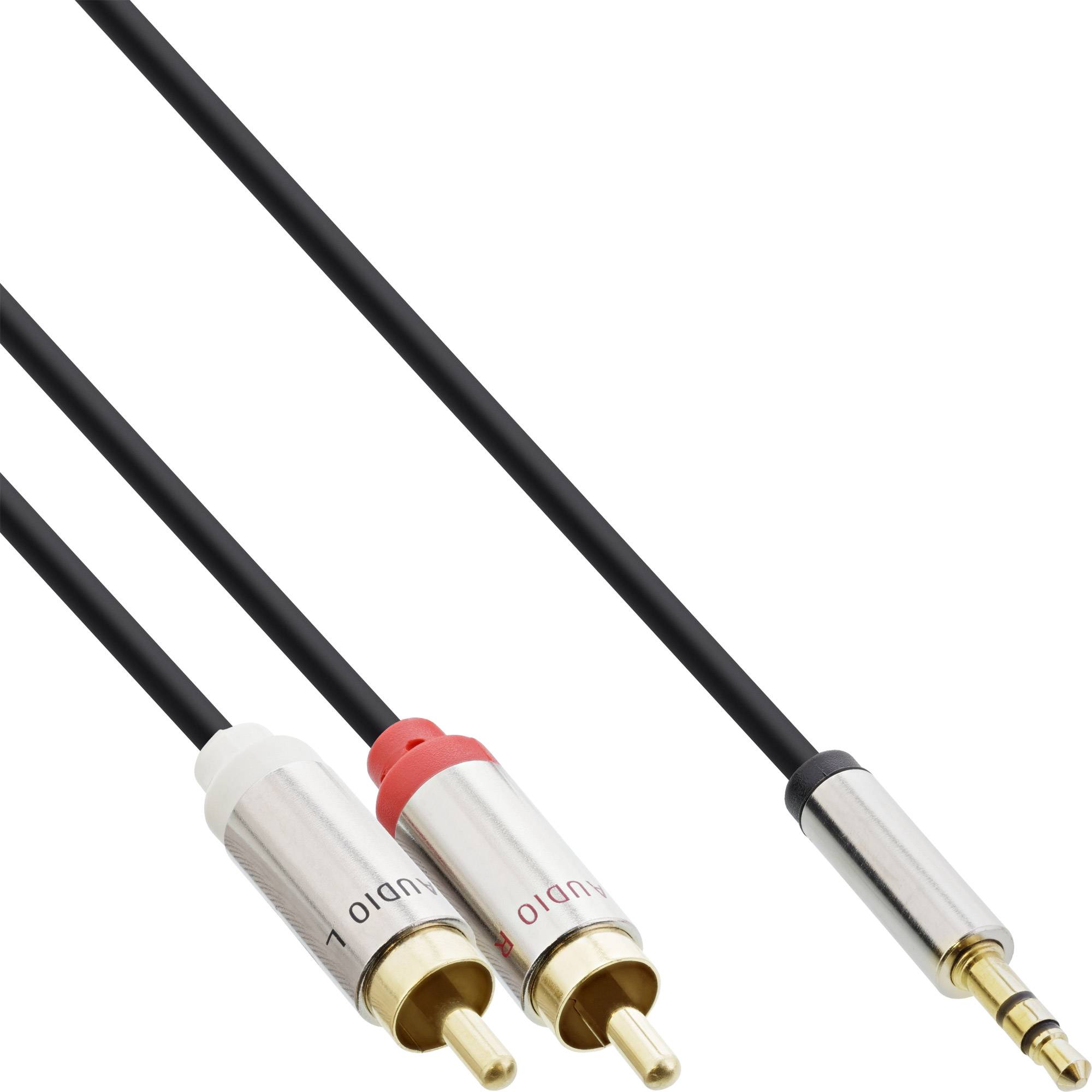 INLINE - Slim Audio Kabel Klinke 3,5mm Stecker an 2x Cinch Stecker - 3m-0