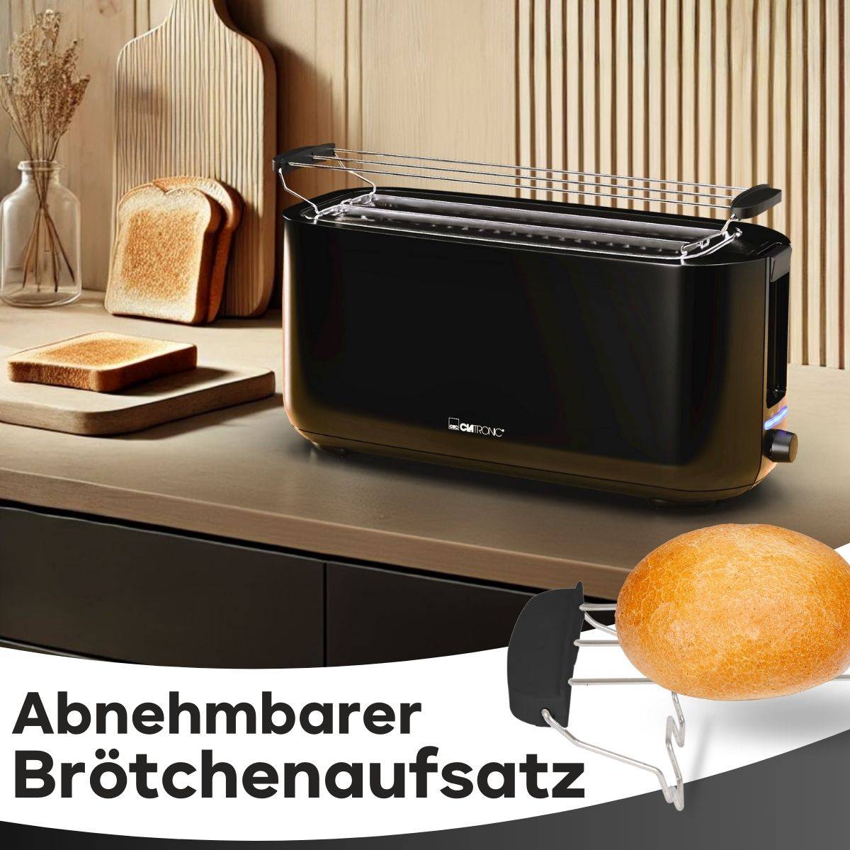TA 3802 schwarz-matt 4 Scheiben-Langschlitztoaster-2