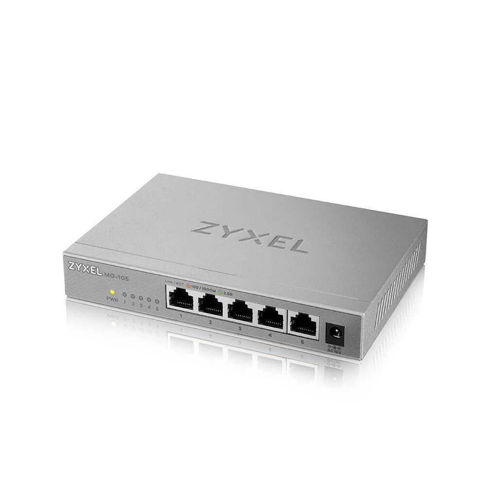 ZyXEL XMG-105 5 Ports 2.5G+ 1 SFP+ MultiGig unmanaged Desktop Switch 5-Port-3