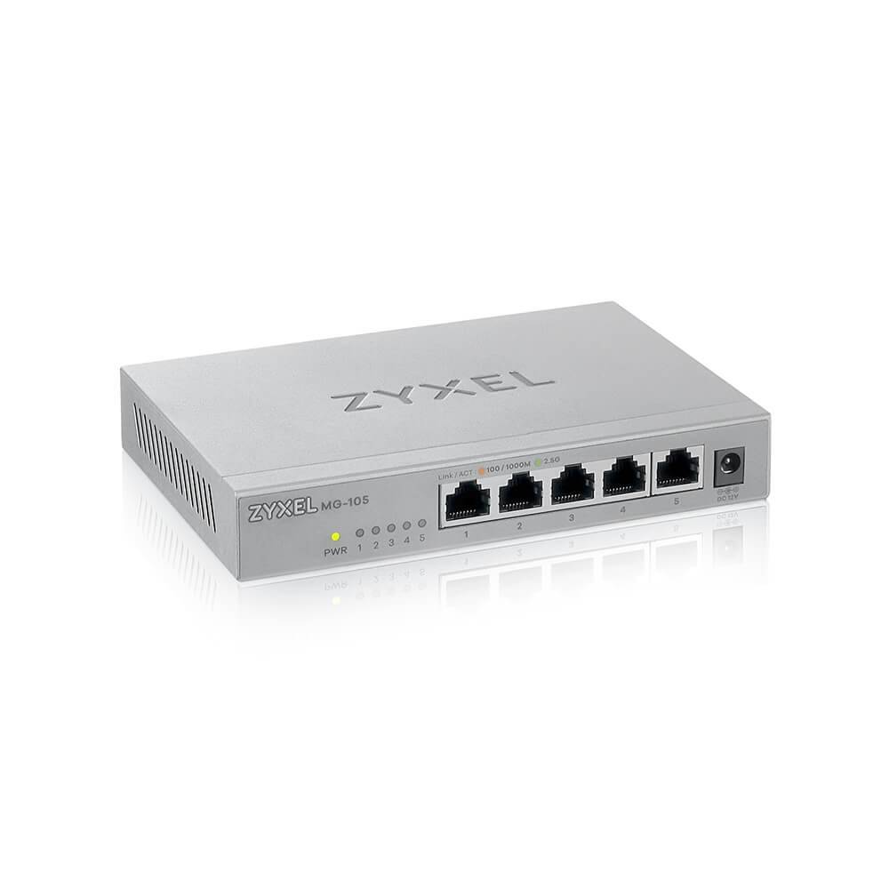 ZyXEL XMG-105 5 Ports 2.5G+ 1 SFP+ MultiGig unmanaged Desktop Switch 5-Port-4