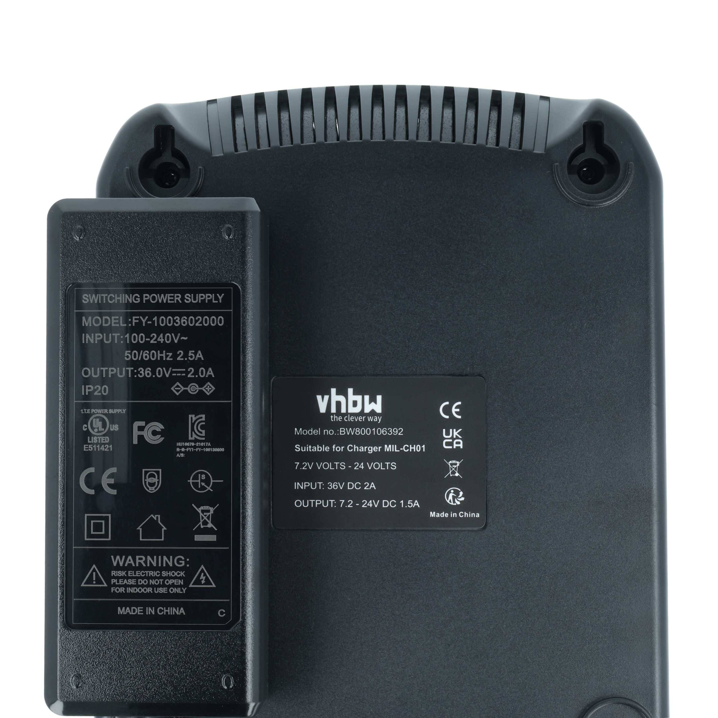 vhbw Ladegerät kompatibel mit AEG B12 | Battery Light PL Option, 2000 Werkzeug - 120W-1