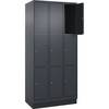 3er-Schließfachschrank Classic PLUS 3 Abteile grau B 900 mm 9 Fächer mit Bodensockel. C+P Moebelsysteme |