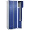 Z-Spind Classic PLUS 3 Abteile lichtgrau / enzianblau B 900 mm mit Bodengleitern Zylinderschloss. C+P
