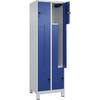 Z-Spind Classic PLUS 2 Abteile lichtgrau / enzianblau B 600 mm mit Füßen Drehriegel. C+P Moebelsysteme | GmbH
