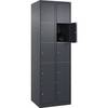 5er-Schließfachschrank Classic PLUS 2 Abteile grau B 600 mm 10 Fächer mit Bodengleitern. C+P Moebelsysteme |