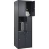 3er-Schließfachschrank Classic PLUS 2 Abteile grau B 600 mm 6 Fächer mit Bodengleitern. C+P Moebelsysteme |