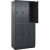 Doppelstock-Spind Classic PLUS 3 Abteile grau HxB 1950 x 900 mm mit Bodensockel Drehriegel. C+P Moebelsysteme
