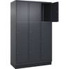 3er-Schließfachschrank Classic PLUS 3 Abteile grau B 1200 mm 9 Fächer mit Bodensockel. C+P Moebelsysteme |