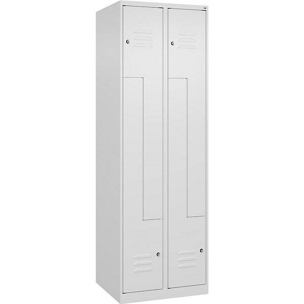 Z-Spind Classic PLUS 2 Abteile verkehrsweiß B 600 mm mit Bodengleitern Zylinderschloss. C+P Moebelsysteme |-2