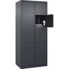 5er-Schließfachschrank Classic PLUS 2 Abteile grau B 800 mm 10 Fächer mit Bodengleitern. C+P Moebelsysteme |