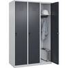 Spind Classic PLUS 3 Abteile lichtgrau / grau B 1200 mm mit Bodengleitern Drehriegel. C+P Moebelsysteme |