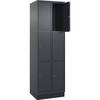 3er-Schließfachschrank Classic PLUS 2 Abteile grau B 600 mm 6 Fächer mit Bodensockel. C+P Moebelsysteme |
