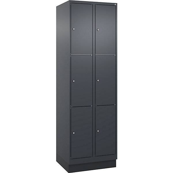 3er-Schließfachschrank Classic PLUS 2 Abteile grau B 600 mm 6 Fächer mit Bodensockel. C+P Moebelsysteme |-2