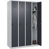 Spind Classic PLUS 4 Abteile lichtgrau / grau B 1200 mm mit Bodengleitern Drehriegel. C+P Moebelsysteme |