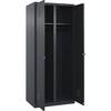 Schwarz-Weiß-Spind Classic PLUS Trennwand mittig 1 Abteil grau HxB 1850 x 800 mm mit Bodengleitern