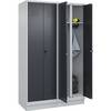 Schwarz-Weiß-Spind Classic PLUS Trennwand mittig 2 Abteile lichtgrau / grau HxB 1950 x 1200 mm mit