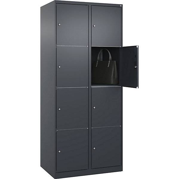 4er-Schließfachschrank Classic PLUS 2 Abteile grau B 800 mm 8 Fächer mit Bodengleitern. C+P Moebelsysteme |