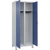 Schwarz-Weiß-Spind Classic PLUS 1 Abteil lichtgrau / fernblau HxB 1950 x 800 mm mit Füßen Drehriegel. C+P