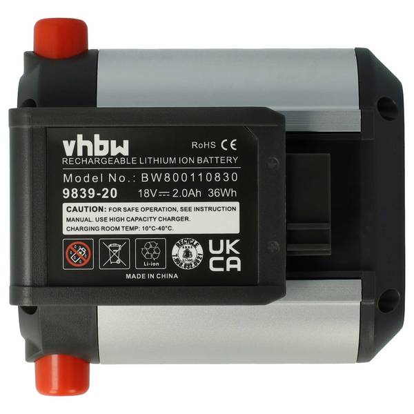 vhbw Akku kompatibel mit Gardena EasyCut Li-18/50 (8877-20) Rasenmäher Grasschere, Strauchschere (2000mAh 18V Li-Ion)