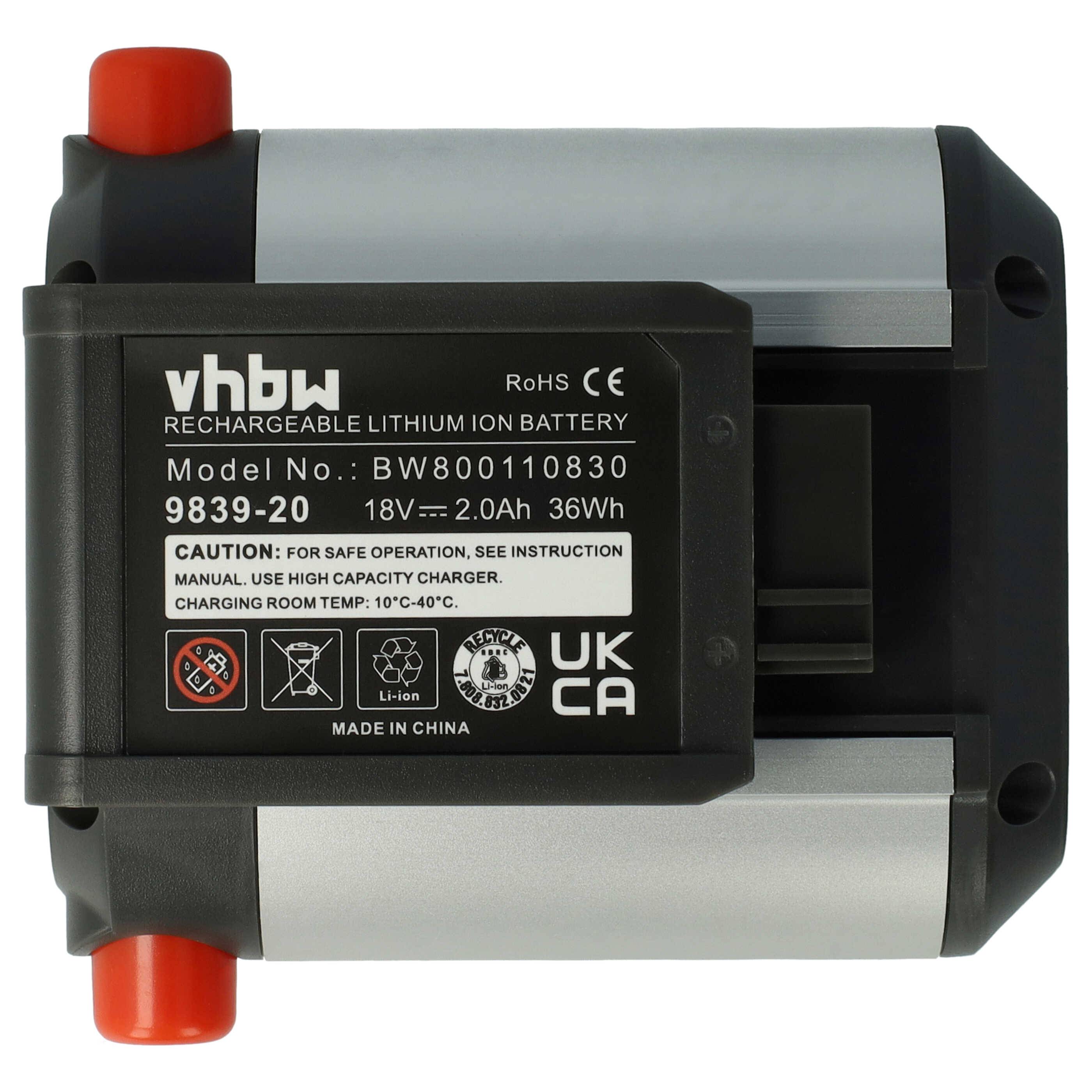 vhbw Akku kompatibel mit Gardena 2000/2 Li-18 (1749-66) | TCS Li-18/20 (8866-20) Rasenmäher Grasschere, Strauchschere-0