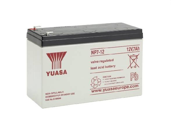 Yuasa NP7-12 7Ah 12V Bleiakku mit VdS Zulassung Nr. G189099-0