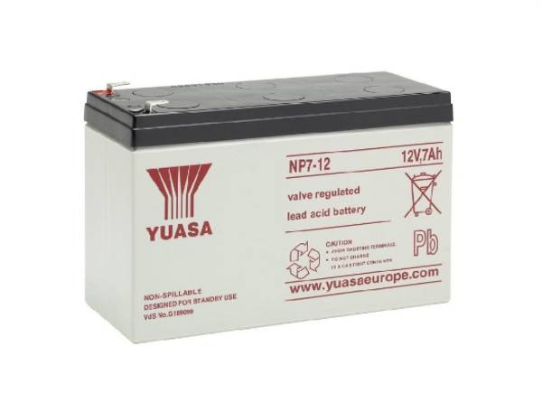 Yuasa NP7-12 7Ah 12V Bleiakku mit VdS Zulassung Nr. G189099