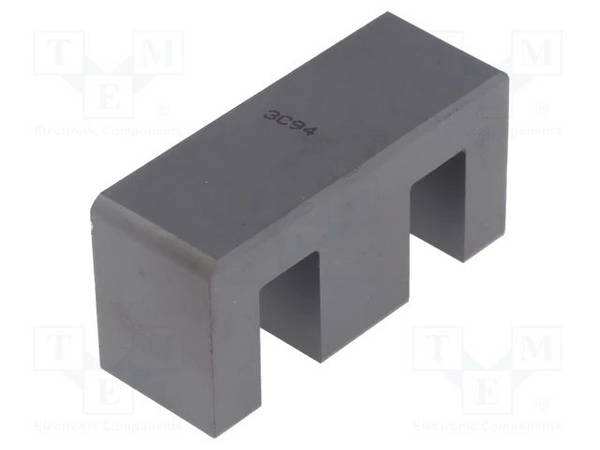 Kern: Ferrit E 3C94 6400nH 44000mm3 353mm2 A: 56,2mm B: 37,5mm E55/28/21-3C94 Ferritkerne