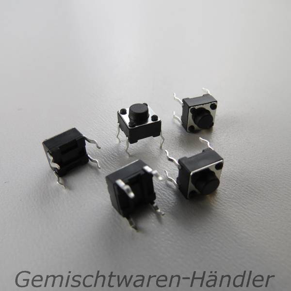 10x Mikrotaster Mikroschalter AUS-(EIN) 6 x 6 x 5 mm 0,05A-12V Drucktaster mini Mikro Taster Microtaster Mikro Schalter