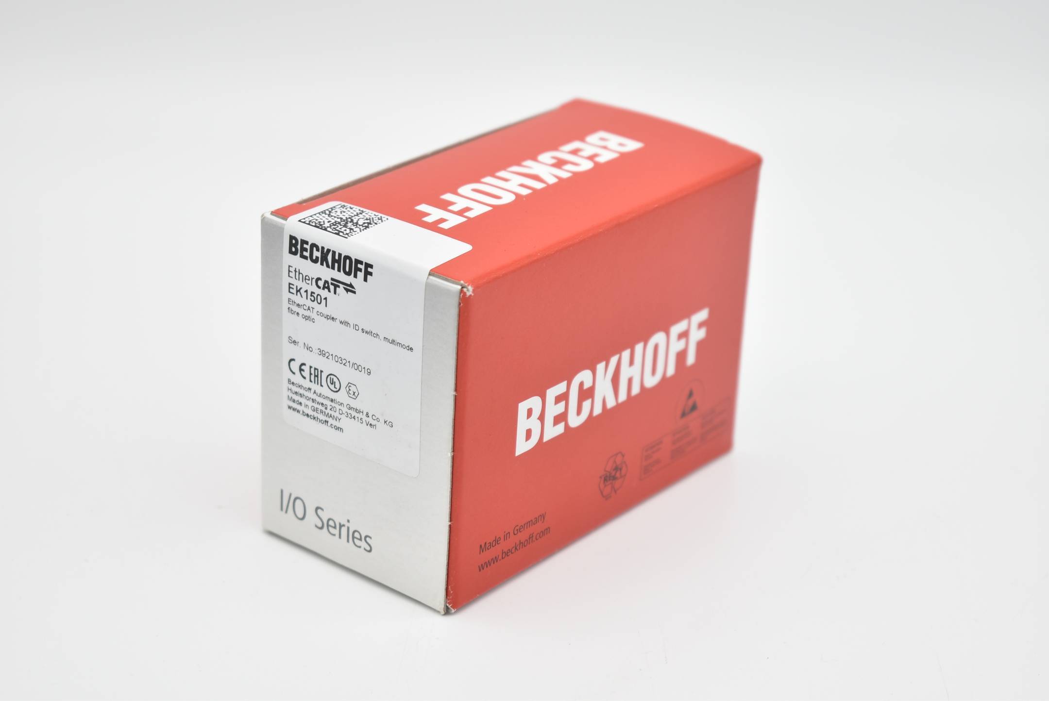 Beckhoff EK1501, EtherCAT-Koppler mit ID-Switch, Multimode-LWL-Anschluss-0