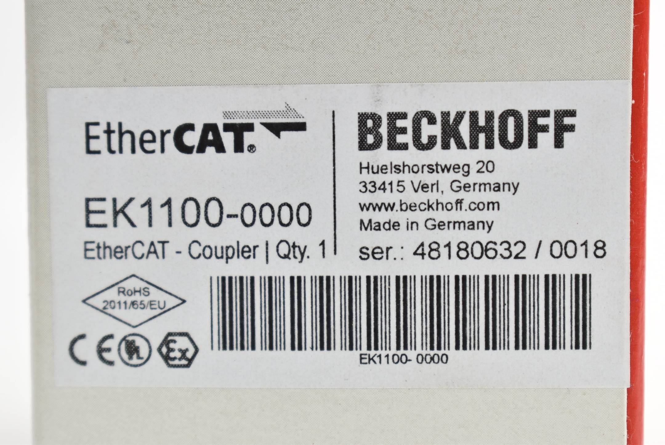 Beckhoff EtherCAT-Koppler EK1100 ( EK1100-0000 ) Rev. 18-1