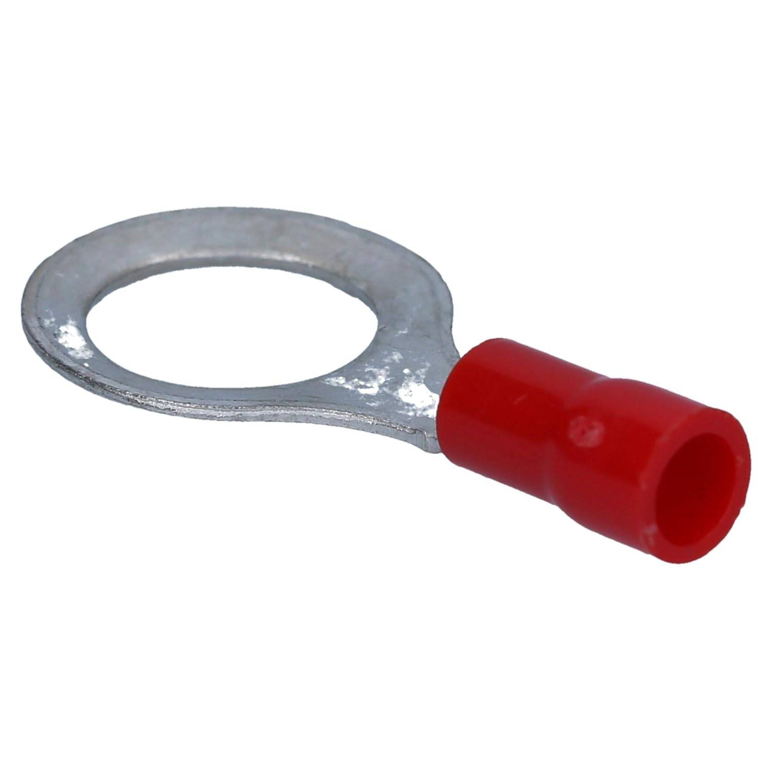 50 Stück Cembre RF-M10 Ringkabelschuh isoliert M10 rot 0,25-1,5 mm² I Industriequalität-3