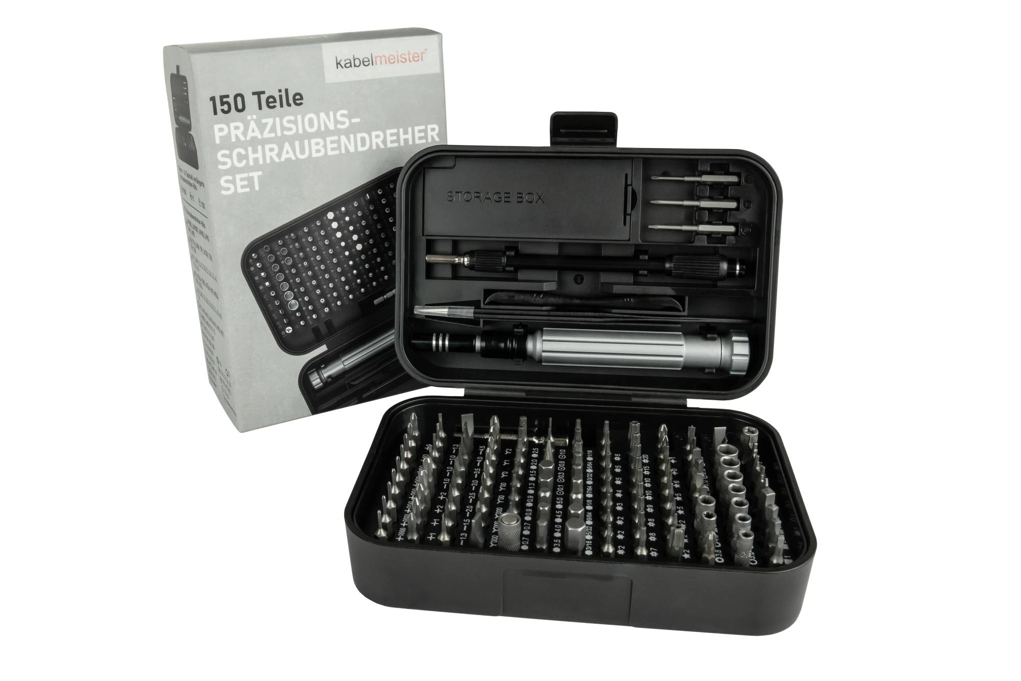 kabelmeister® Präzisions-Schraubendreher-Set, 150-Teile, u.a. 117x C4 Bits, 3x C3 Bits-1