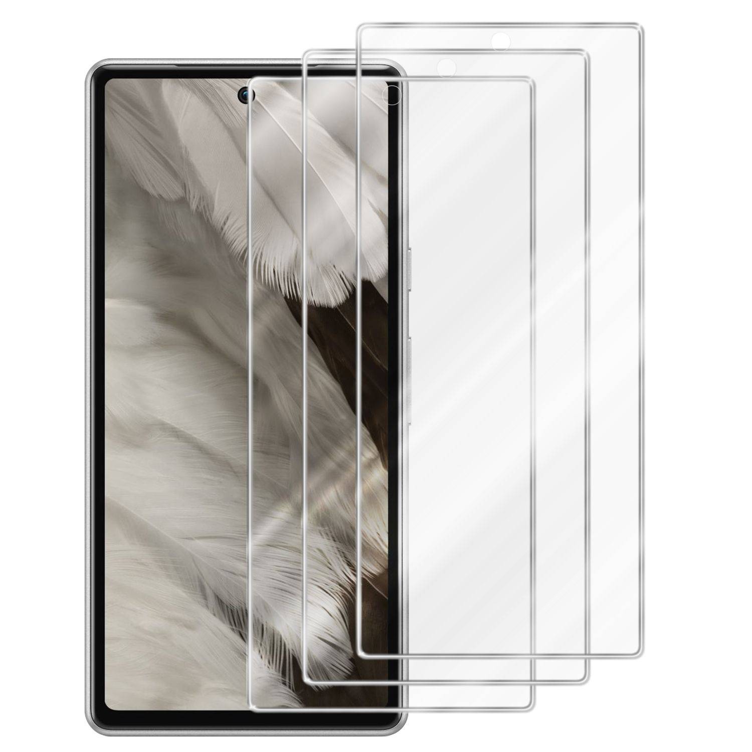 Cadorabo 3x Panzer Folie für Google Pixel 7A Schutzfolie in Transparent Folie Tempered Display-Schutzglas-0