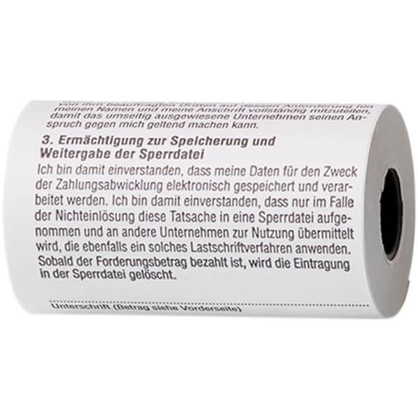 Thermorolle 57 x 64 x 12mm /50m weiß mit SEPA-Lastschrift  VE=20 Stück