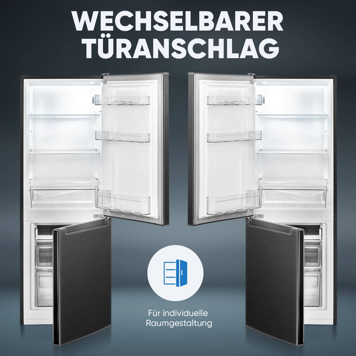 Bomann Kühl-/Gefrierkombination KG 7359 schwarz Edelstahl-Optik-3