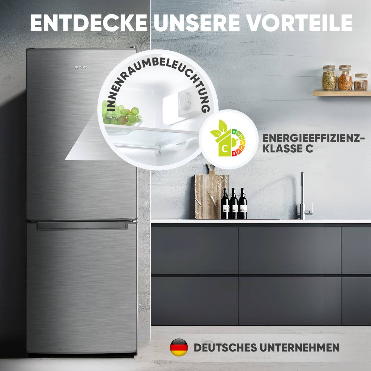 Bomann Kühl-/Gefrierkombination KG 7359 Edelstahl-Optik-6