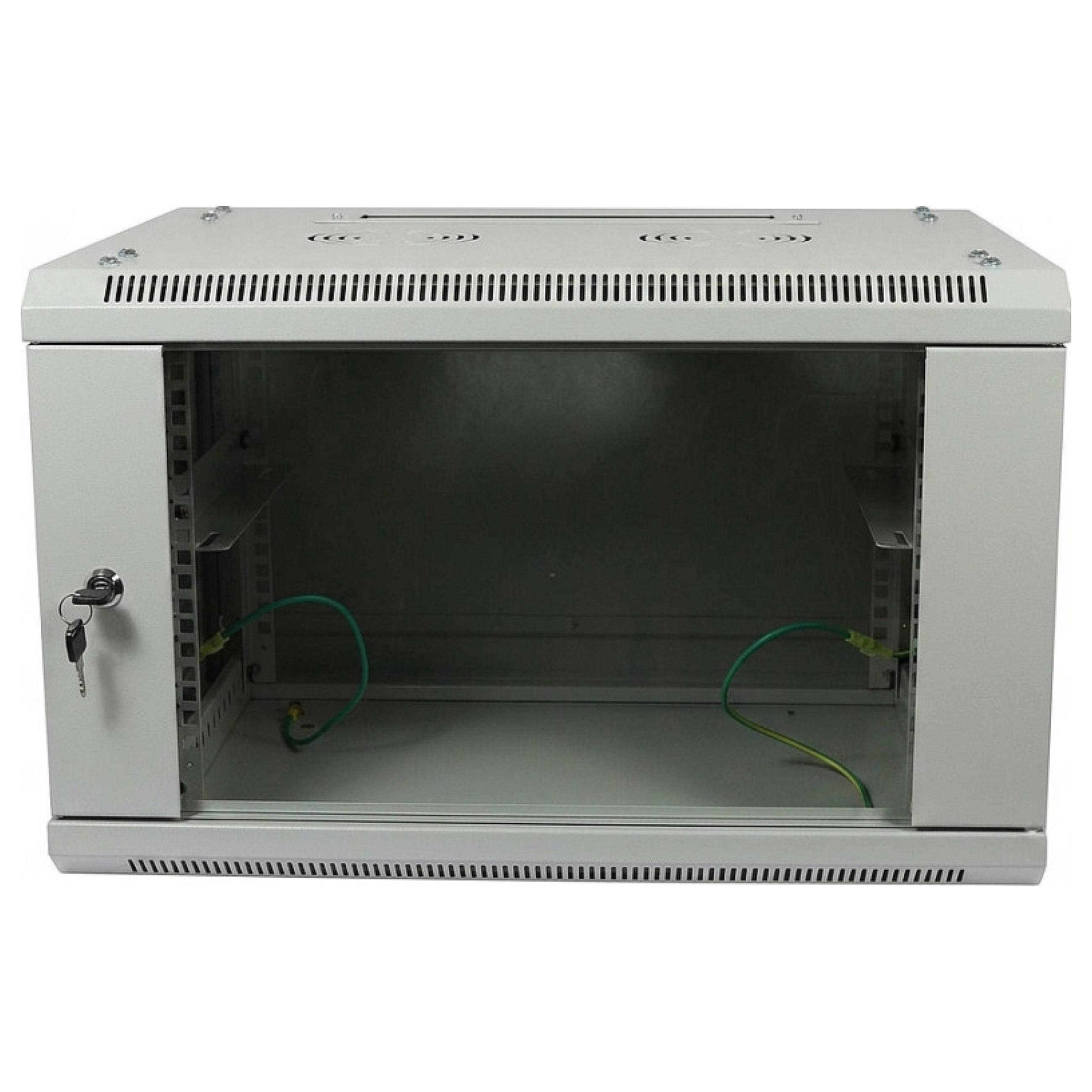 ALLNET 19""Wandgehäuse 9HE 1-teilig T450mm Lichtgrau zerlegt Flat Pack SMA-Serie