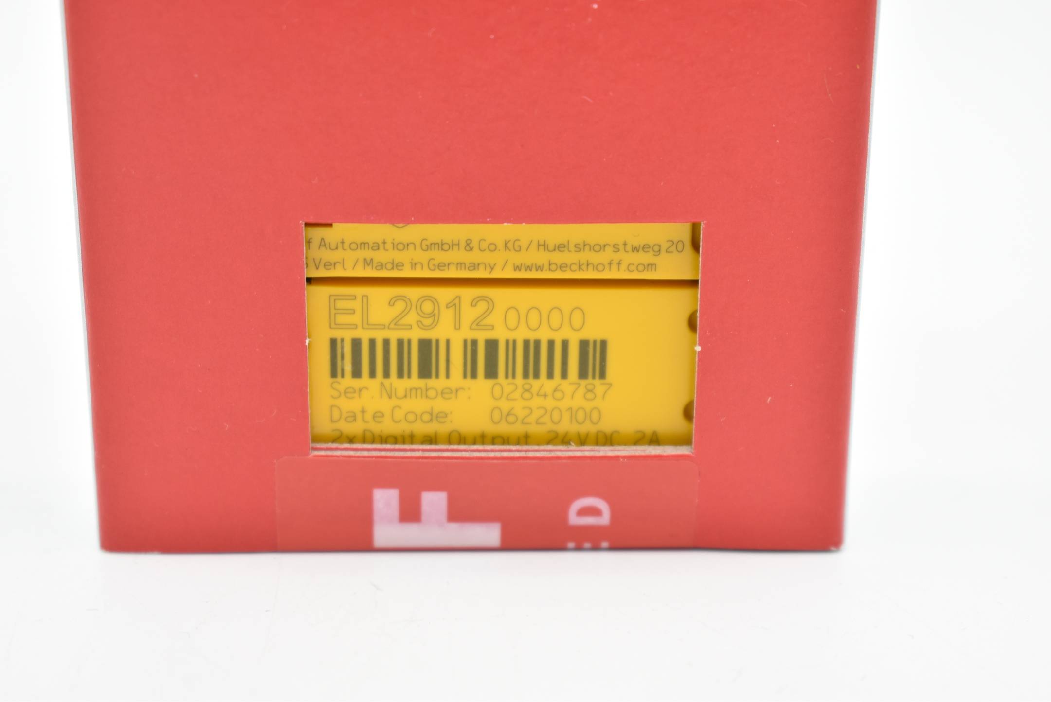 Beckhoff EL2912, EtherCAT-Klemme, 2-Kanal-Digital-Ausgang, 24V DC, 2A, TwinSAFE, TwinSAFE Logic-1
