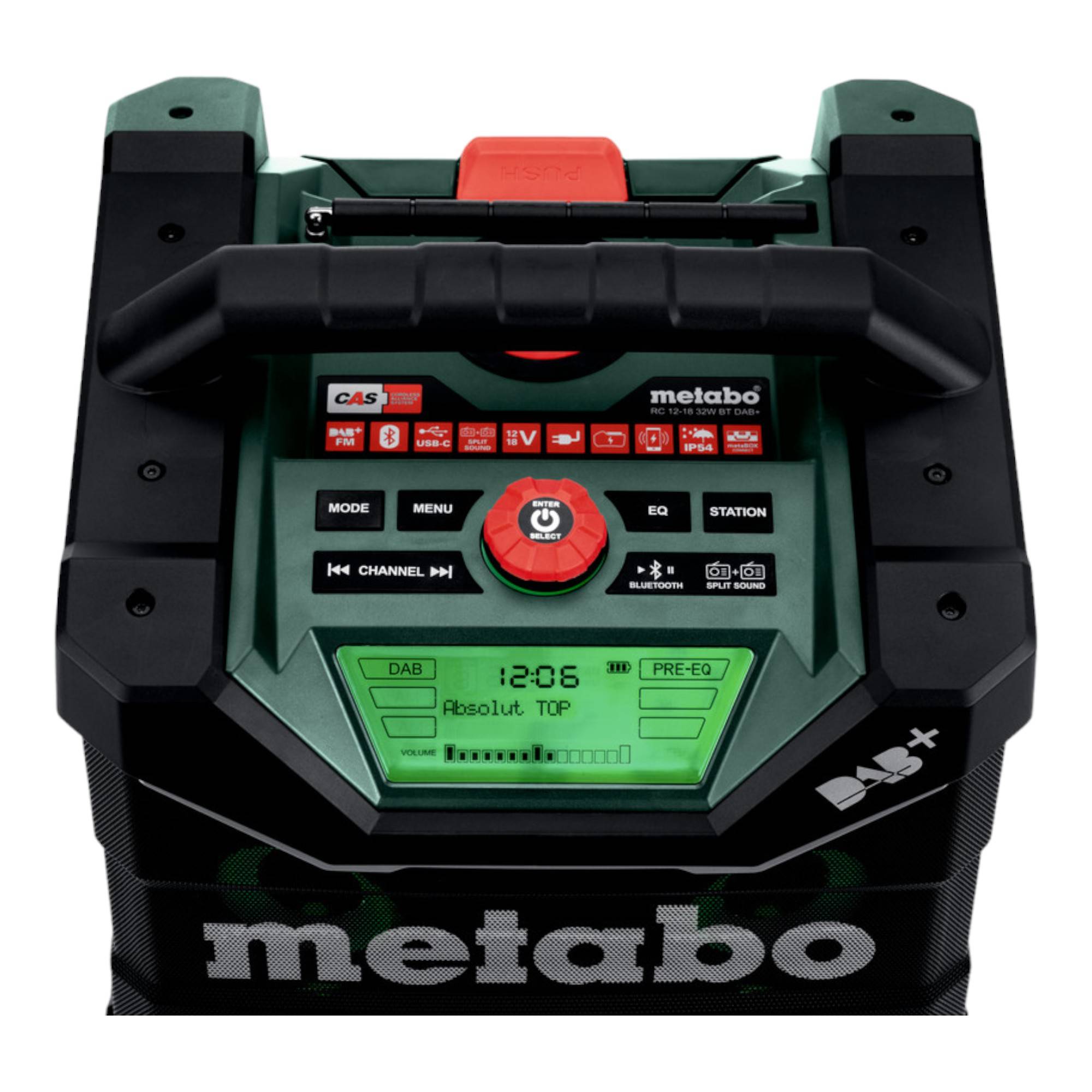 Metabo RC 12 18 32 W BT DAB+ Akku Baustellenradio 12 - 18 V IP 54 ( 600779850 ) - ohne Akku, ohne Ladegerät-1