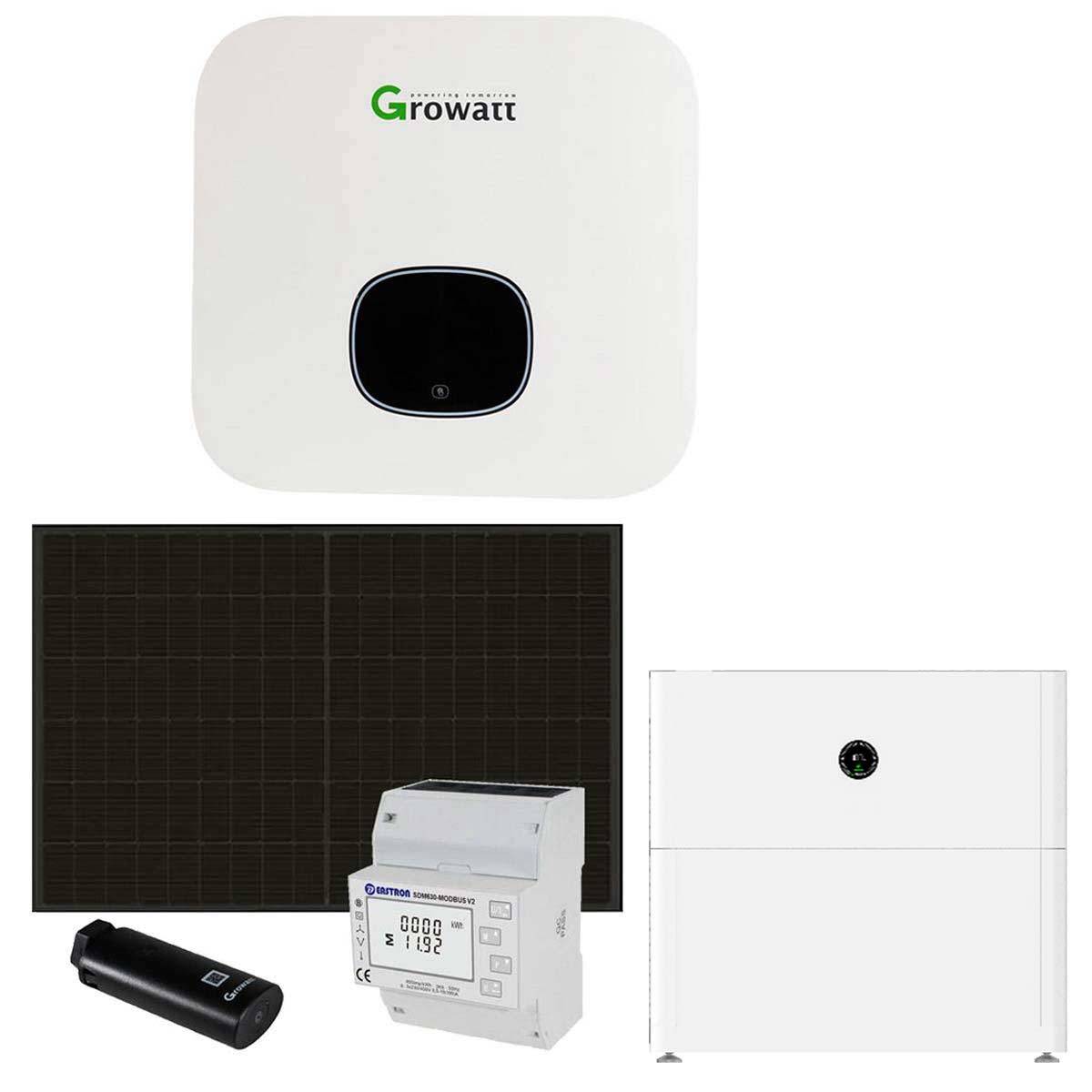 Growatt 9,66kWp PV Komplettanlage mit Glas Glas Modulen und 5kWh Speicher-0